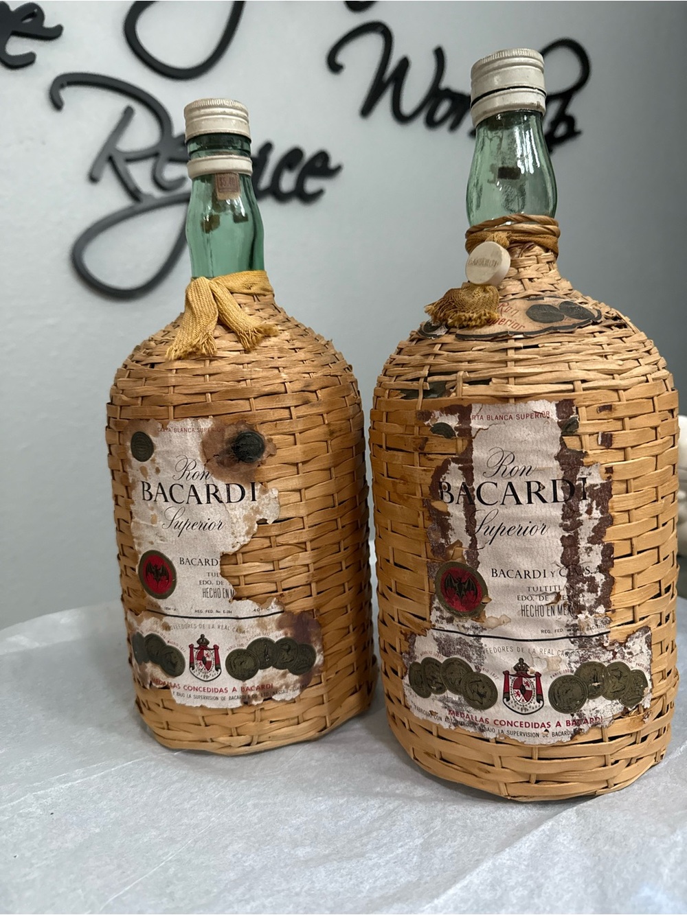 Natural Woven Rattan Decorative Baskets - Set of 2